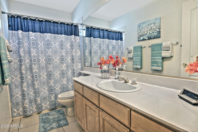 8120 E Cortez Dr, Scottsdale, AZ 85260 - bathroom with vanity, tile patterned flooring, and a shower with shower curtain