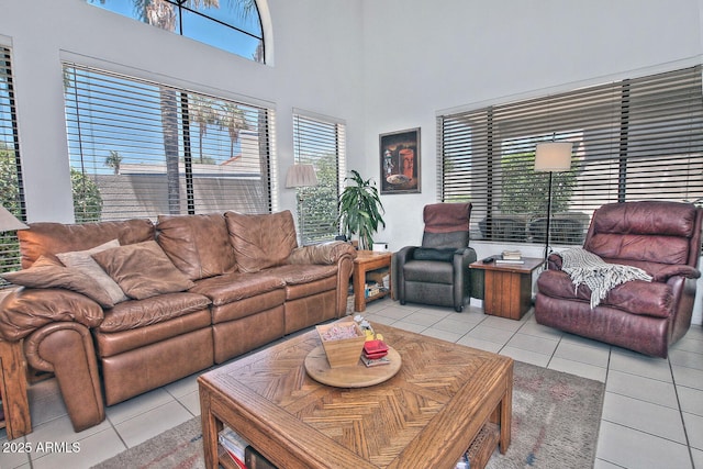 8120 E Cortez Dr, Scottsdale, AZ 85260 - tiled living area with a towering ceiling