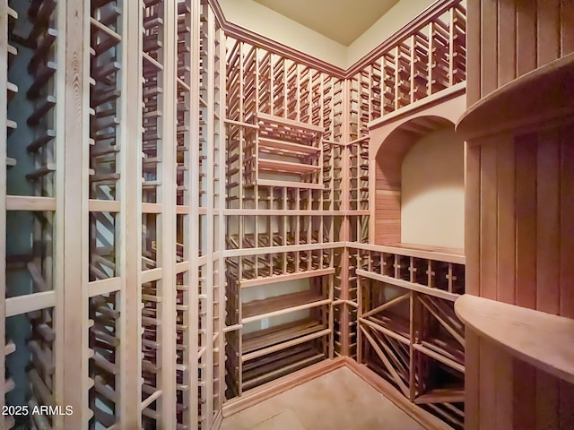 view of wine cellar