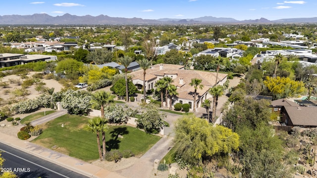 bird's eye view with a mountain view and a residential view