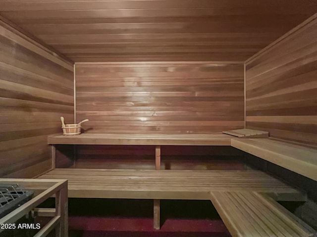 view of sauna