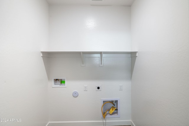 laundry room featuring hookup for an electric dryer, washer hookup, and hookup for a gas dryer