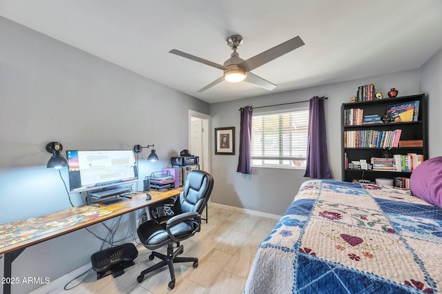 bedroom with ceiling fan