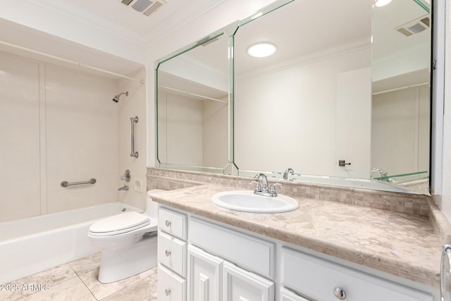 38 E Calavar Rd, Phoenix, AZ 85022 - full bath with ornamental molding, vanity, and washtub / shower combination