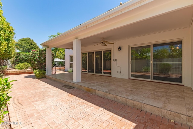 38 E Calavar Rd, Phoenix, AZ 85022 - view of patio / terrace featuring ceiling fan