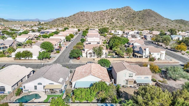 bird's eye view featuring a mountain view