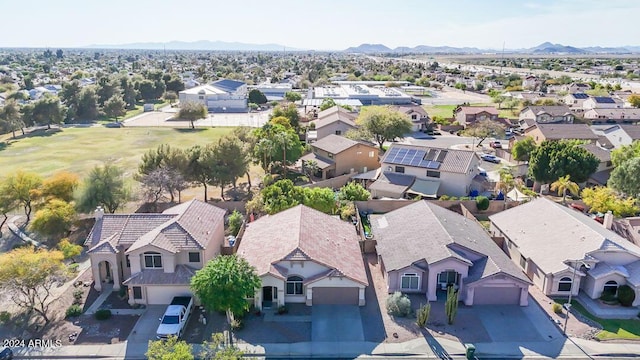 bird's eye view with a mountain view