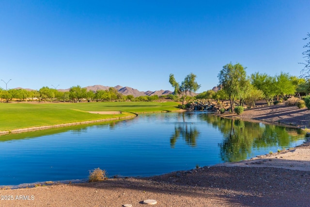 27105 W Marco Polo Rd, Buckeye, AZ 85396 - water view with a local golf course and a mountain backdrop