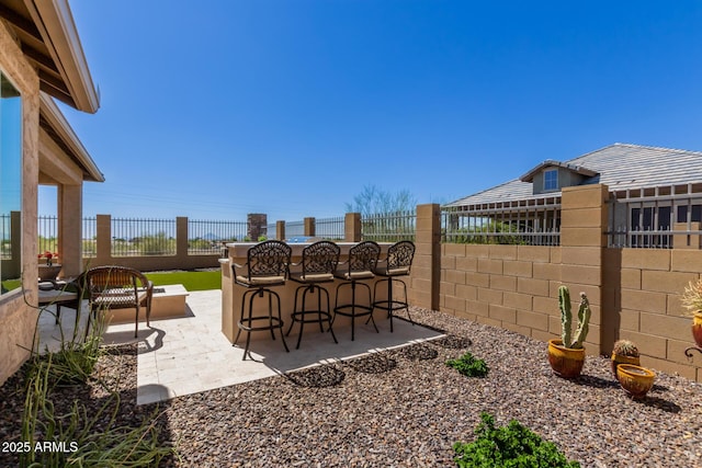 view of patio / terrace featuring a fenced backyard