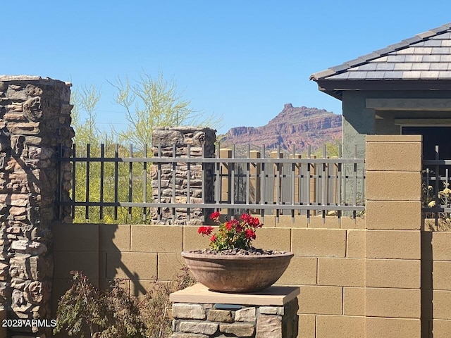 balcony with a mountain view