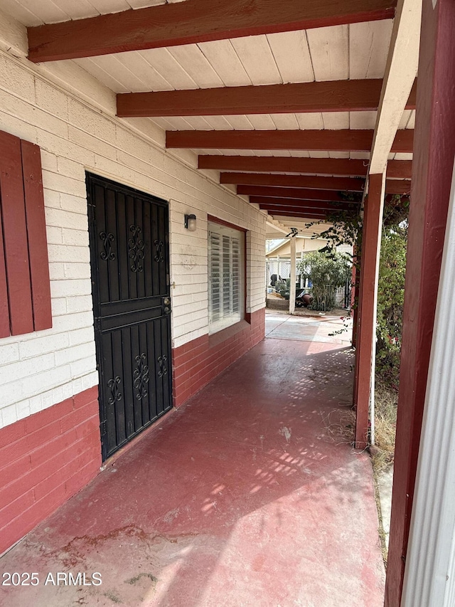 view of patio with a carport