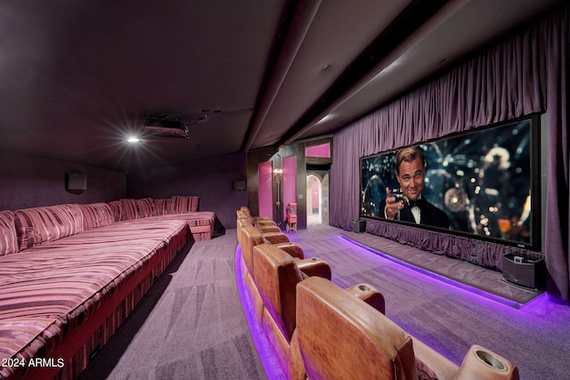 cinema featuring carpet flooring