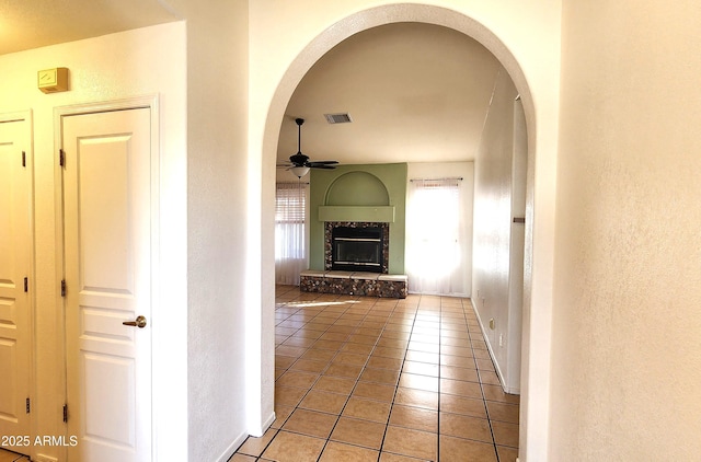 hall featuring tile patterned floors