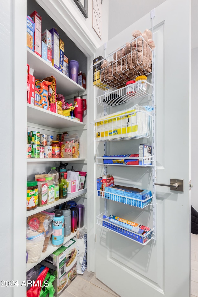 view of pantry