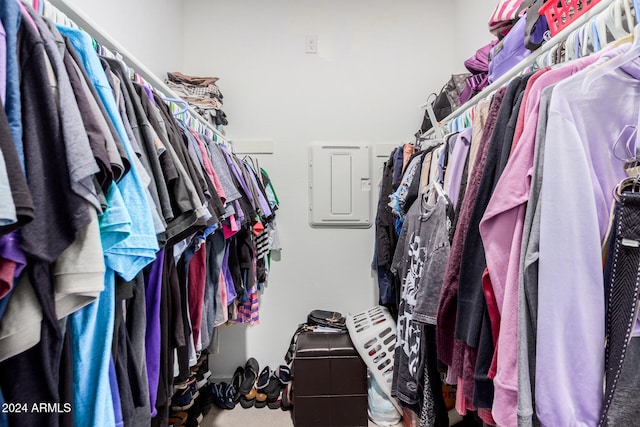 walk in closet featuring carpet