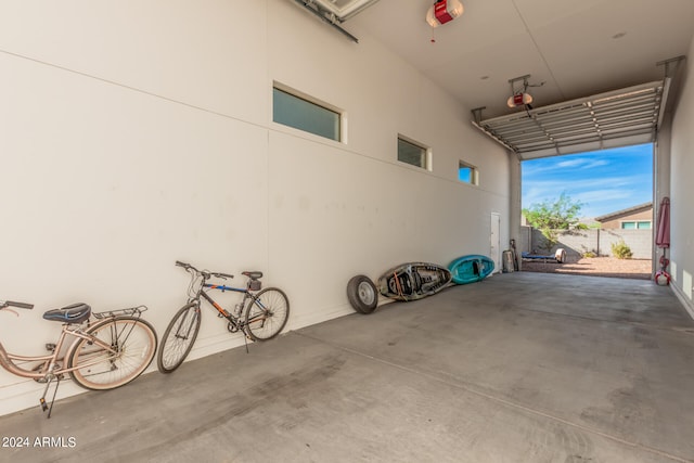 garage featuring a garage door opener