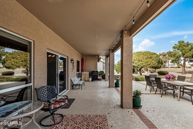 view of patio featuring area for grilling