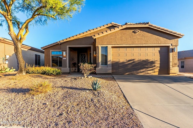 view of front of house with a garage