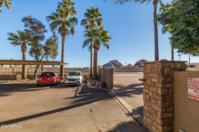 view of road with a mountain view