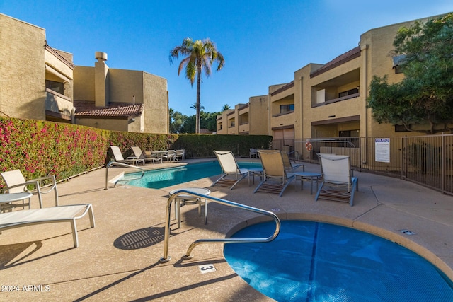 view of pool with a patio area