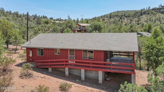 view of front of house with a deck