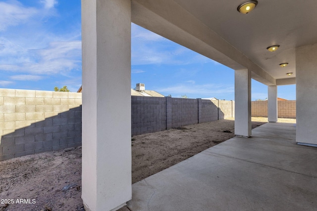 view of patio / terrace with a fenced backyard