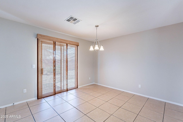 645 W Kingman Loop, Casa Grande, AZ 85122 - empty room with a chandelier, light tile patterned floors, and baseboards