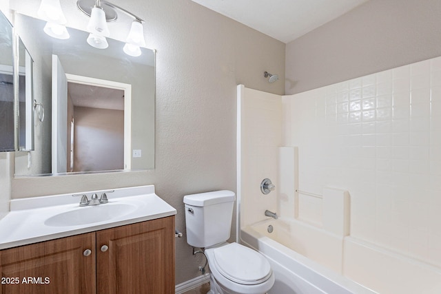 645 W Kingman Loop, Casa Grande, AZ 85122 - full bath featuring toilet, vanity, bathing tub / shower combination, and a textured wall