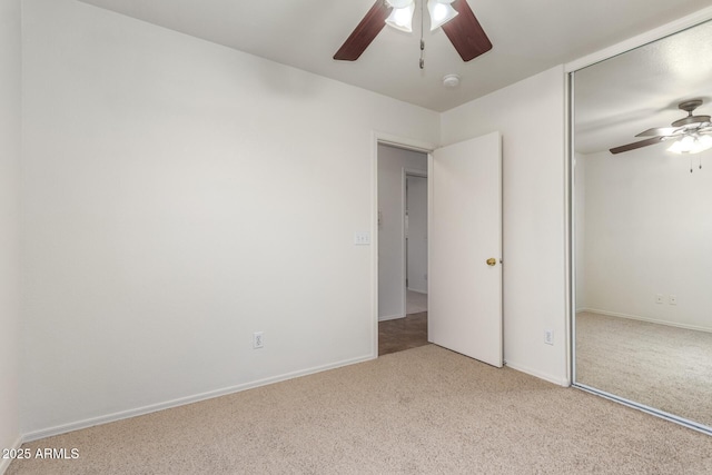 6085 S Wilson Dr, Chandler, AZ 85249 - unfurnished bedroom featuring carpet flooring, a closet, and ceiling fan