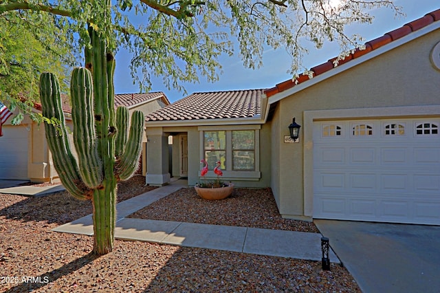 view of front facade with a garage