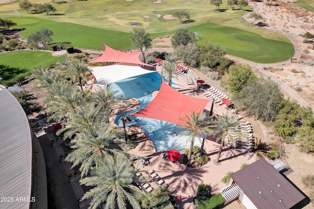 bird's eye view featuring view of golf course