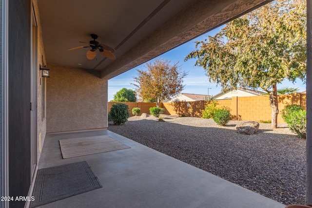 view of patio / terrace with ceiling fan