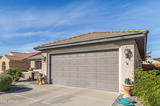 view of garage