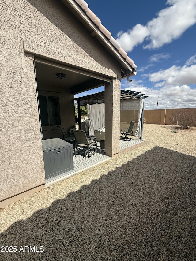 view of yard with a patio and fence