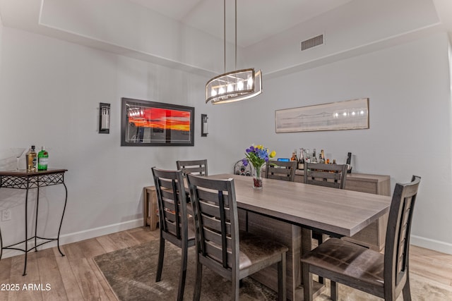 dining room with light hardwood / wood-style floors