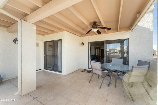 view of patio with ceiling fan