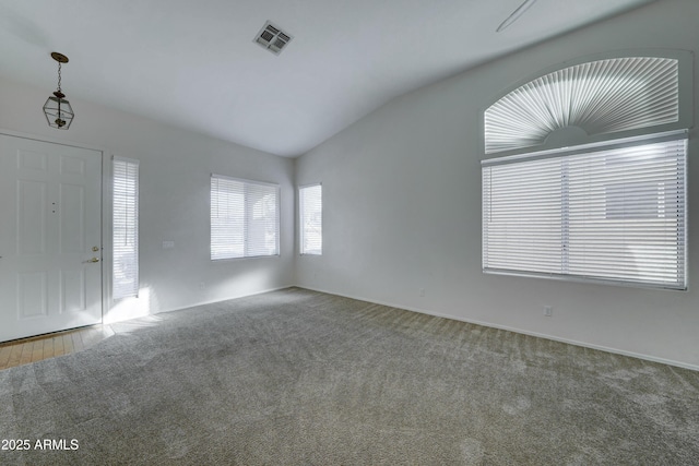 interior space featuring lofted ceiling