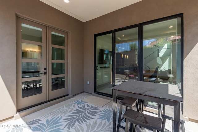 exterior space featuring french doors