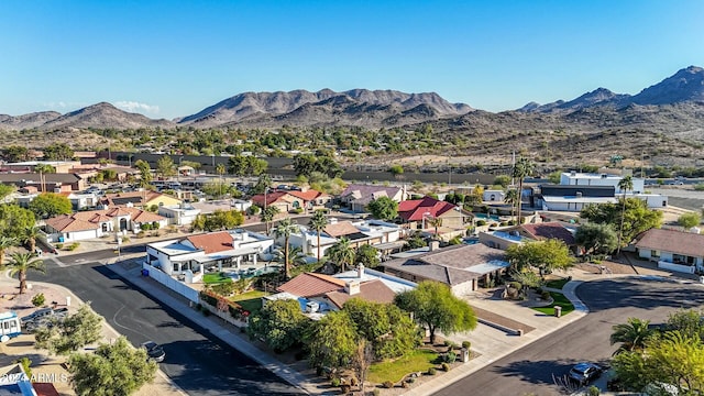 aerial view with a mountain view