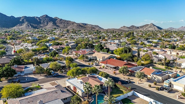 drone / aerial view with a mountain view