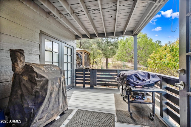 exterior space with area for grilling