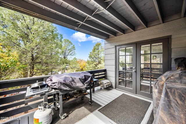 balcony with french doors