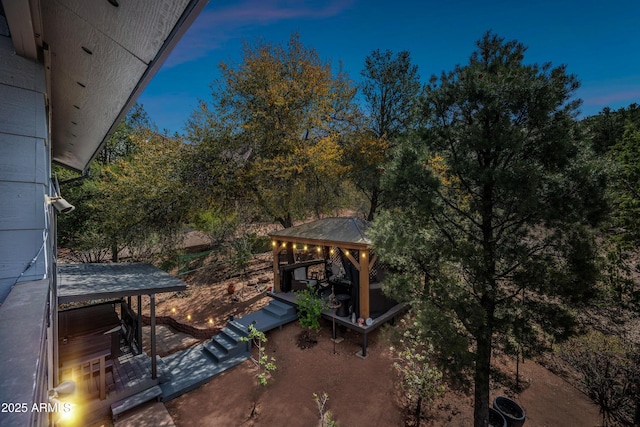 view of yard featuring a gazebo