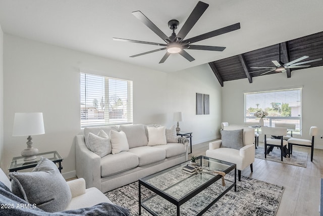 1021 S Almar Cir, Mesa, AZ 85204 - living room featuring baseboards, a ceiling fan, and light wood finished floors