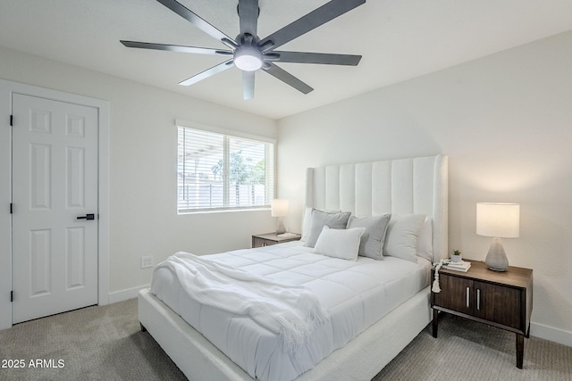 1021 S Almar Cir, Mesa, AZ 85204 - bedroom with carpet, baseboards, and a ceiling fan