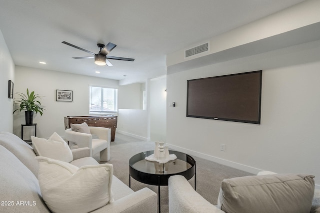 1021 S Almar Cir, Mesa, AZ 85204 - carpeted cinema with a ceiling fan, baseboards, and recessed lighting
