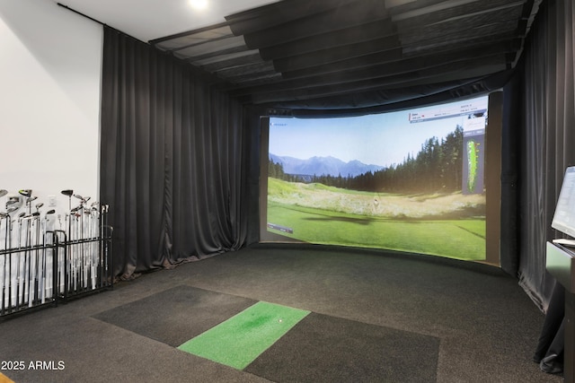 7180 E Kierland Blvd Unit 814, Scottsdale, AZ 85254 - game room with golf simulator and carpet floors