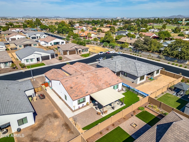 bird's eye view with a residential view