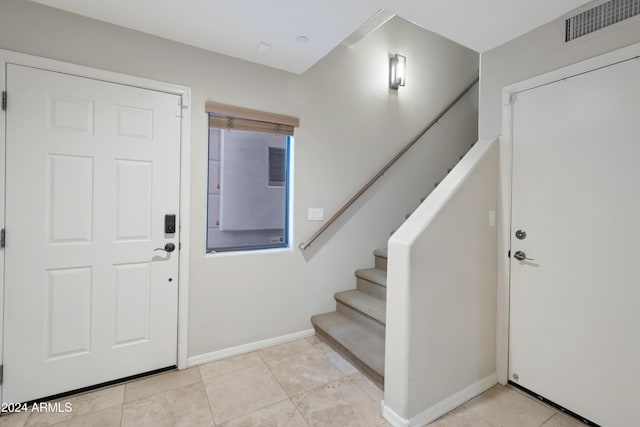 view of tiled foyer