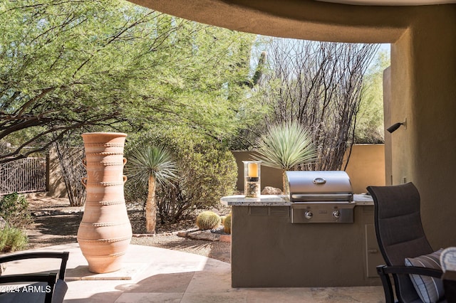 view of patio featuring grilling area